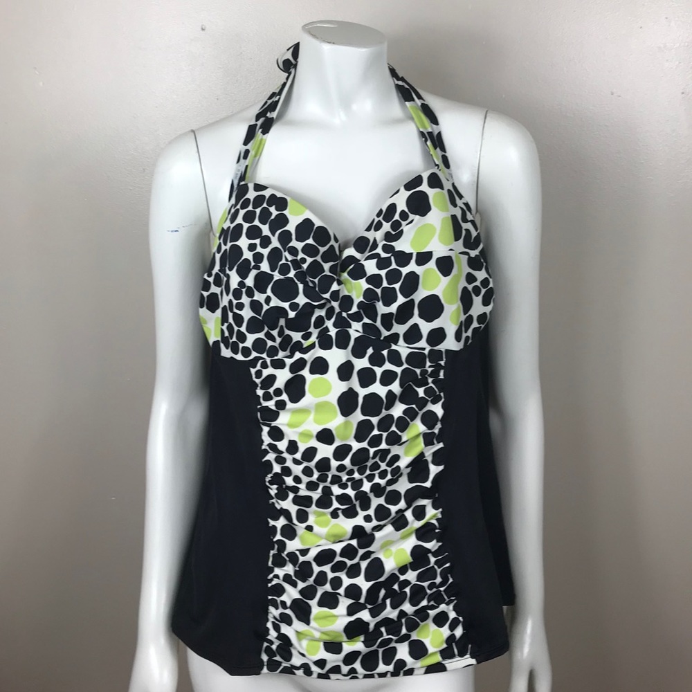 Lane Bryant Tankini Swimsuit Top Black Size 2X